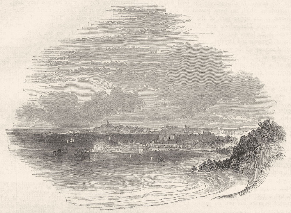 WALES. Tenby, Pembroke 1850 old antique vintage print picture